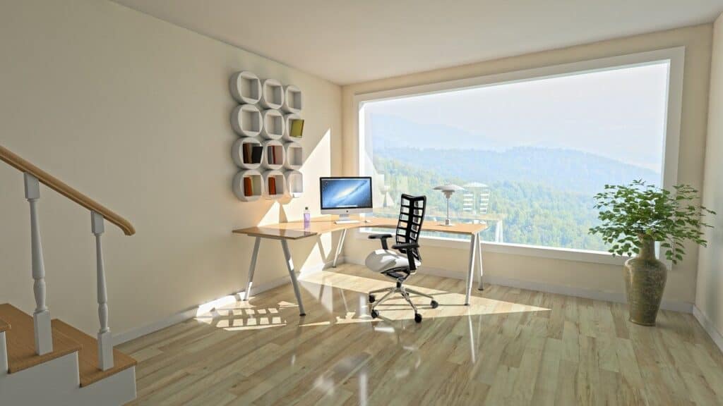 workspace made of a desk and a chair